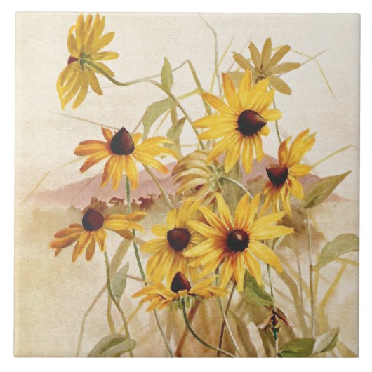 野生の花の花の花の植物のタイル タイル (正面)