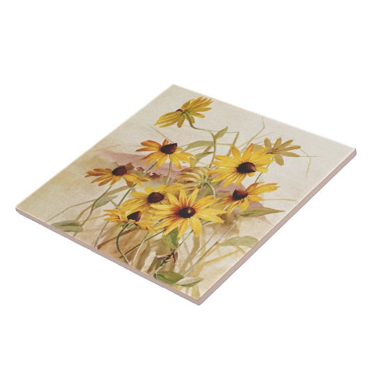 野生の花の花の花の植物のタイル タイル (側面)