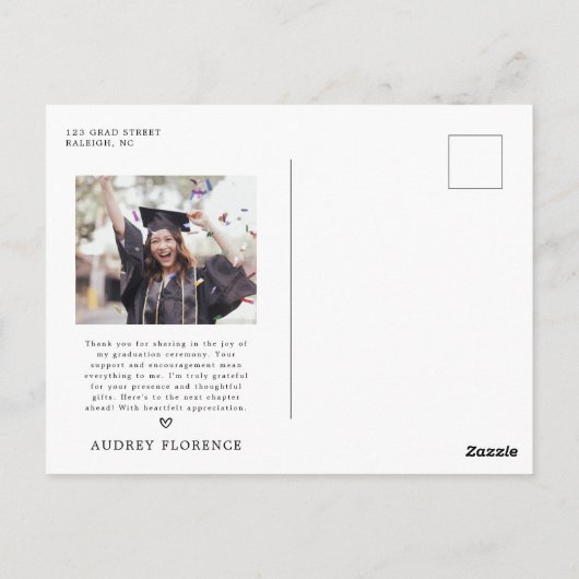 野生の花の花束　写真　卒業おめでとう　ありがとう ポストカード (裏面)