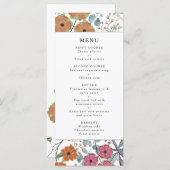 野生の花の花枠 ウェディングメニュー プログラム (正面/裏面)