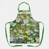 野生の花の草パーソナライズされた地 エプロン (正面)