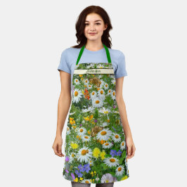 野生の花の草パーソナライズされた地 エプロン