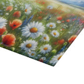 野生の花の草原のガラス製カッティングボード カッティングボード (角)