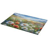 野生の花の草原のガラス製カッティングボード カッティングボード (角)