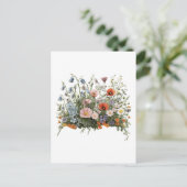 野生の花の草原の植物園の花 ポストカード (スタンド正面)