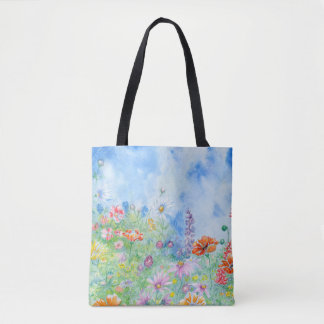 野生の花の草原トート トートバッグ