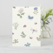 野生の花の草原パターンガーデニングフラワー 招待状 (スタンド正面)