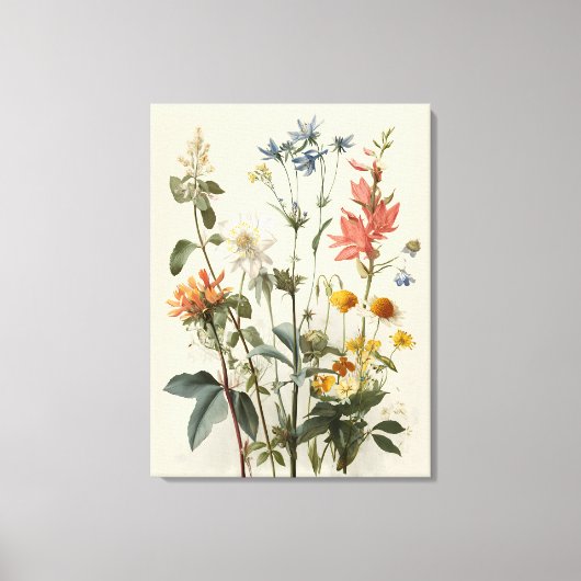 野生の花の草原ブーケ キャンバスプリント (正面)