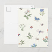 野生の花の草原柄 植物園の花 ポストカード (正面/裏面)