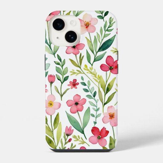 野生の花の草原 iPhoneケース (裏面)