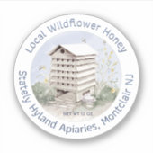 野生の花の蜂蜜の防水メイスンジャーのふたラベル シール (正面)