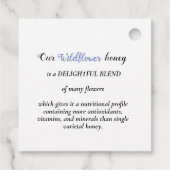 野生の花の蜂蜜ラベルミツバチがクラフトを打縁どち砕いた フェイバータグ (裏面)