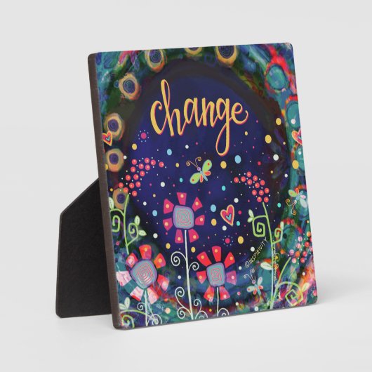 野生の花の蝶のお洒落変更 フォトプラーク (正面)