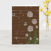 野生の花の蝶悔やみや弔慰 カード (黄色い花)