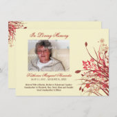 野生の花の記念物の通知 招待状 (正面/裏面)