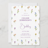 野生の花の誕生日招待状 招待状 (正面)