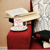 野生の花の赤いポピーをパターン コーヒーマグカップ