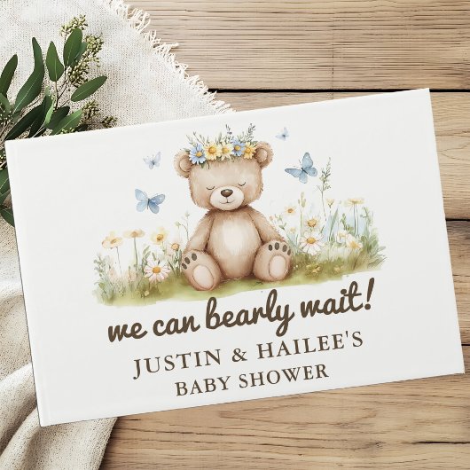 野生の花の赤ちゃんガーリーのシャワーを待つ ゲストブック