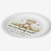 野生の花の赤ちゃんガーリーのシャワーを待つ ペーパープレート (アングル)