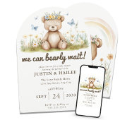 野生の花の赤ちゃんガーリーのシャワーを待つ 招待状