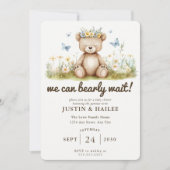 野生の花の赤ちゃんガーリーのシャワーを待つ 招待状 (正面)