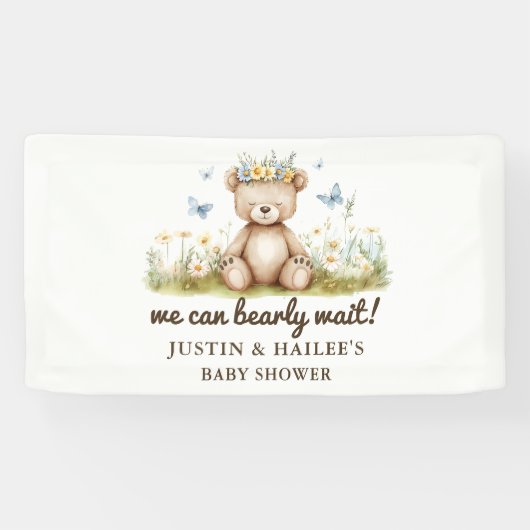 野生の花の赤ちゃんガーリーのシャワーを待つ 横断幕 (横)