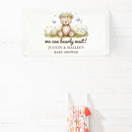 野生の花の赤ちゃんガーリーのシャワーを待つ 横断幕 (インサイチュ)