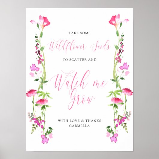 野生の花の赤ちゃんシャワーの種の恩恵を育てるのを見る ポスター (正面)