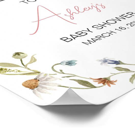 野生の花の赤ちゃんシャワーへようこそ ポスター (角)