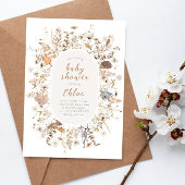 野生の花の赤ちゃんシャワーオーストラリア先住民動物 招待状