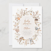 野生の花の赤ちゃんシャワーオーストラリア先住民動物 招待状 (正面)