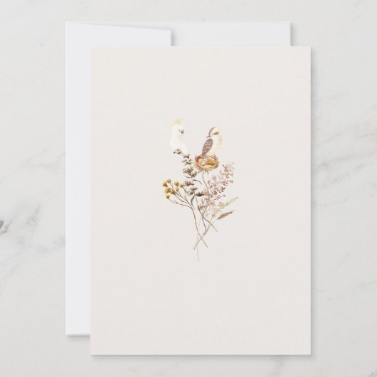 野生の花の赤ちゃんシャワーオーストラリア先住民動物 招待状 (裏面)