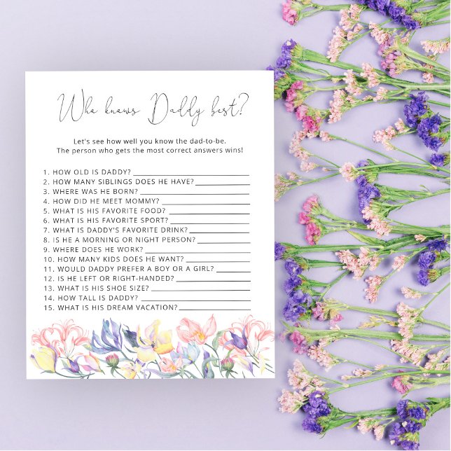 野生の花の赤ちゃんシャワー誰がパパのゲームを知っ最高のている (クリエイターアップロード済み)