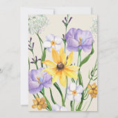 野生の花の青いピンクの中性の赤ちゃんシャワー 招待状 (裏面)