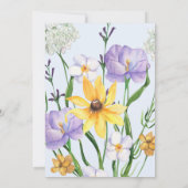 野生の花の青いピンクの中性の赤ちゃんシャワー 招待状 (裏面)