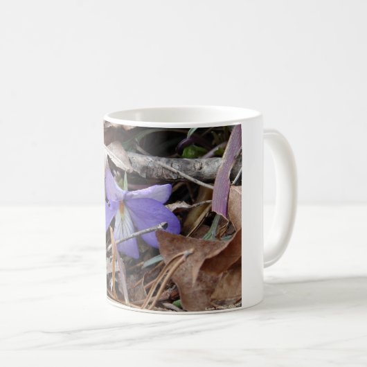野生の花の鳥 – 足バイオレット熱い春ARギフト コーヒーマグカップ (正面右)