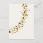 野生の花の黄色のマリゴールド結婚葉 エンクロージャーカード (裏面)