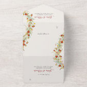 野生の花の黄色のマリゴールド結婚葉 オールインワン招待状 (外側)