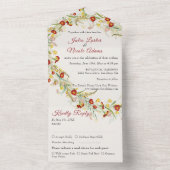 野生の花の黄色のマリゴールド結婚葉 オールインワン招待状 (内側)