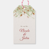 野生の花の黄色のマリゴールド結婚葉 ギフトタグ (裏面)