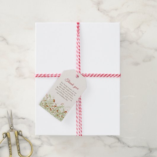 野生の花の黄色のマリゴールド結婚葉 ギフトタグ (より糸付き)