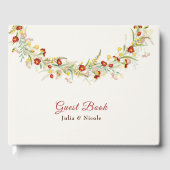 野生の花の黄色のマリゴールド結婚葉 ゲストブック (正面)