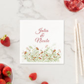 野生の花の黄色のマリゴールド結婚葉 スタンダードカクテルナプキン (インサイチュ)