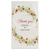 野生の花の黄色のマリゴールド結婚葉 スモールペーパーバッグ (裏面)