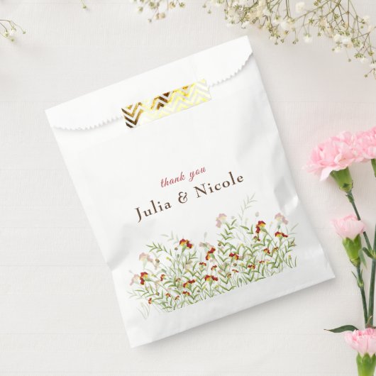 野生の花の黄色のマリゴールド結婚葉 フェイバーバッグ (封をした状態)