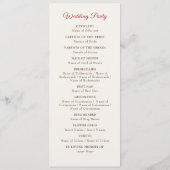 野生の花の黄色のマリゴールド結婚葉 プログラム (裏面)