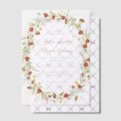 野生の花の黄色のマリゴールド結婚葉 ベラム紙招待状 (オフセット (招待状))