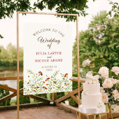 野生の花の黄色のマリゴールド結婚葉 ポスター