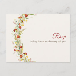 野生の花の黄色のマリゴールド結婚葉 ポストカード