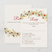 野生の花の黄色のマリゴールド結婚葉 出欠カード (正面/裏面)